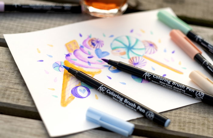 Sakura Koi Coloring Brush Pen set Sweets - 6 couleurs Sakura Koi Coloring Brush Pen set Sweets - 6 couleurs
